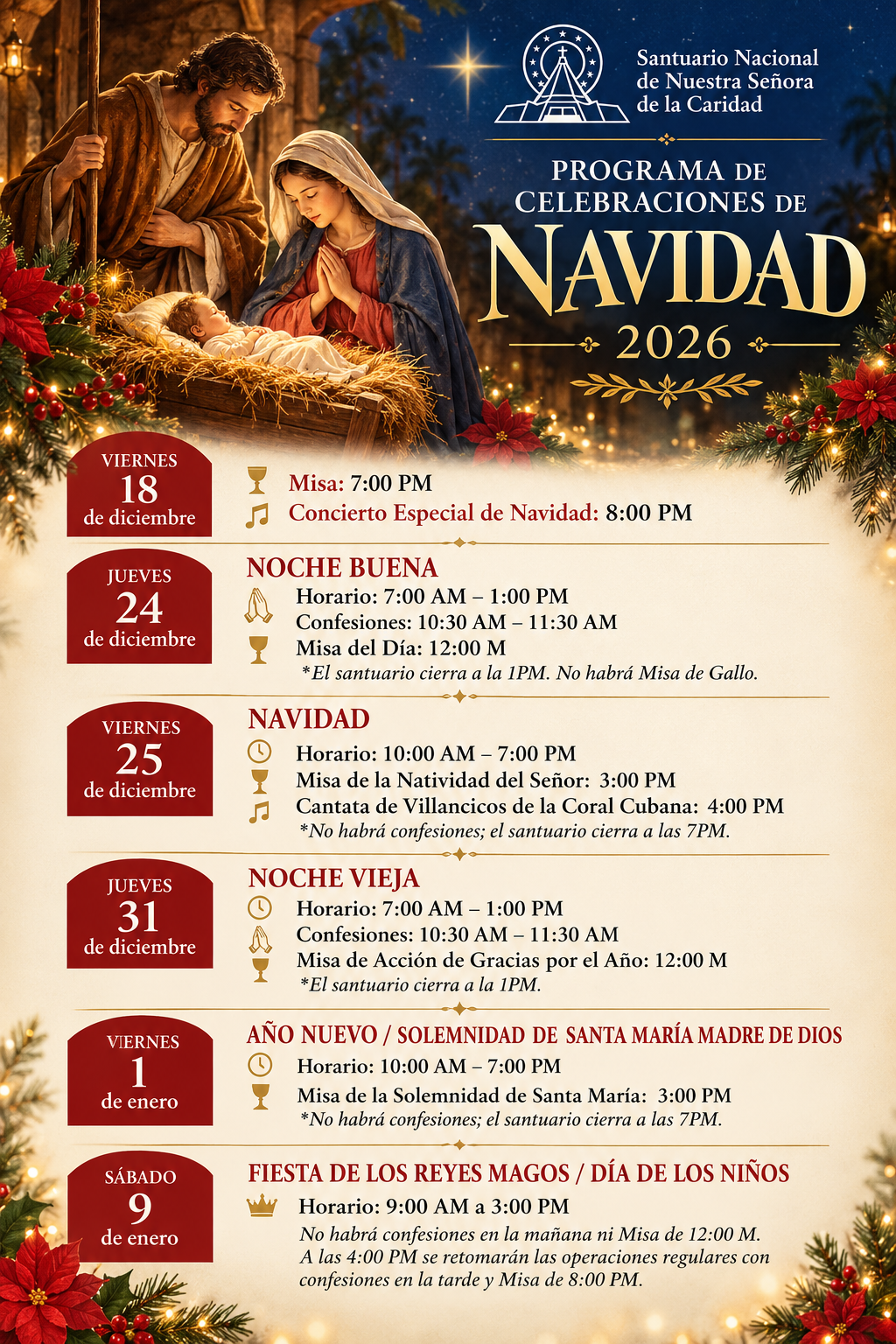 Santuario Navidad 2026_ Programa Festivo